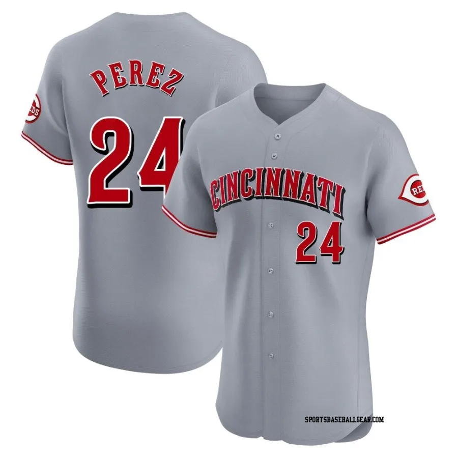 Tony Perez Men's Cincinnati Reds Gray Elite Road Jersey