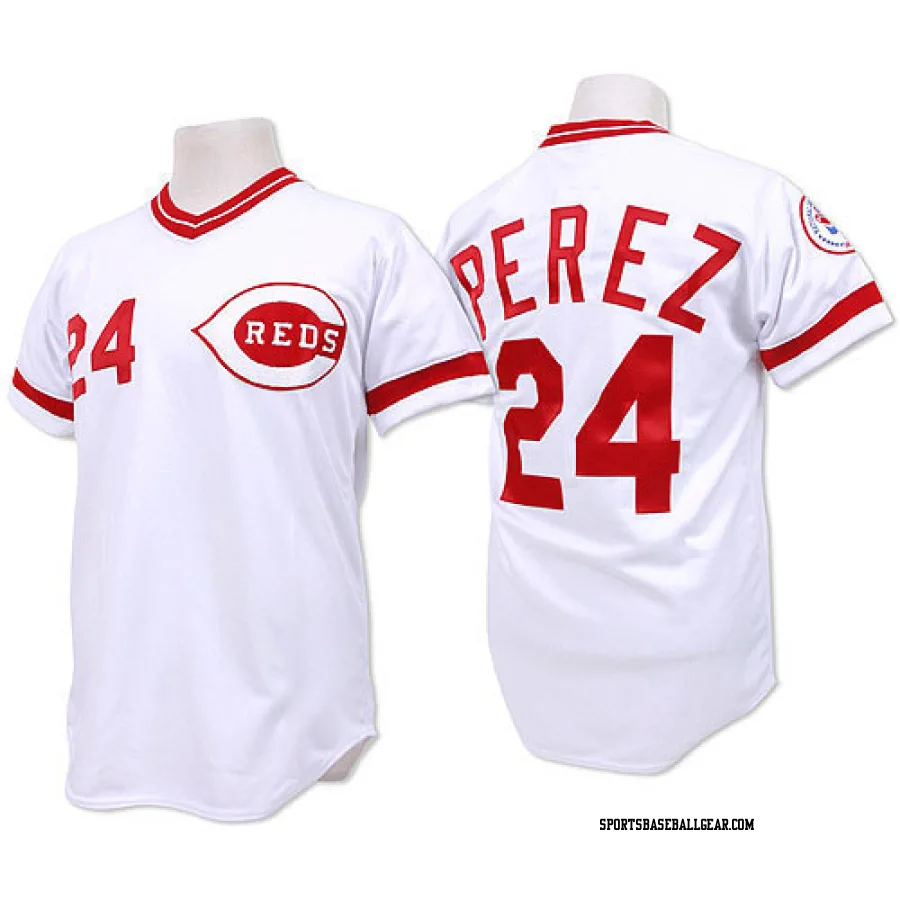 Tony Perez Men's Cincinnati Reds White Authentic Throwback Jersey