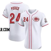Tony Perez Men's Cincinnati Reds White Elite Home Jersey