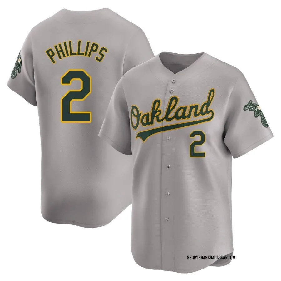 Tony Phillips Youth Oakland Athletics Gray Limited Away Jersey