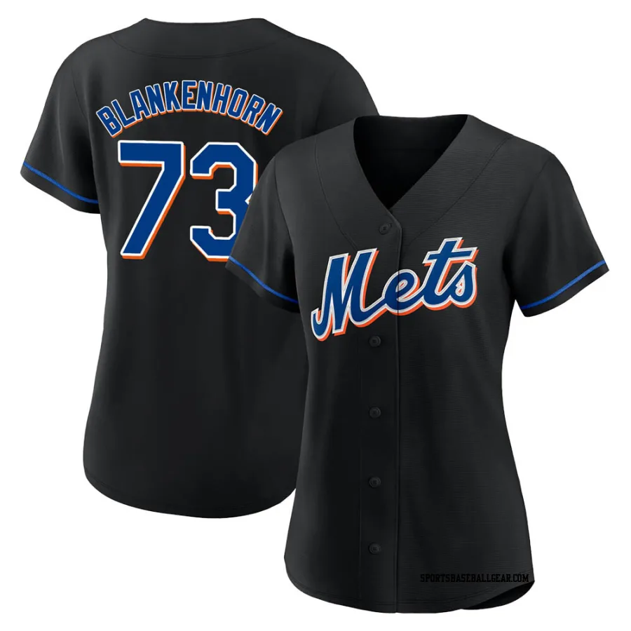 Travis Blankenhorn Women's New York Mets Black Authentic 2022 Alternate Jersey