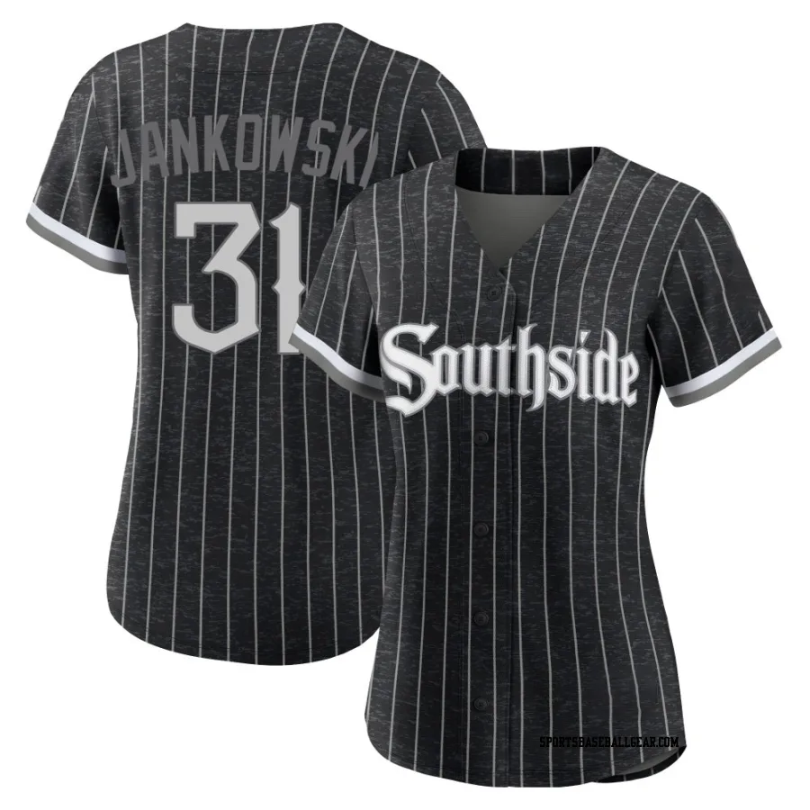 Travis Jankowski Women's Chicago White Sox Black Authentic 2021 City Connect Jersey