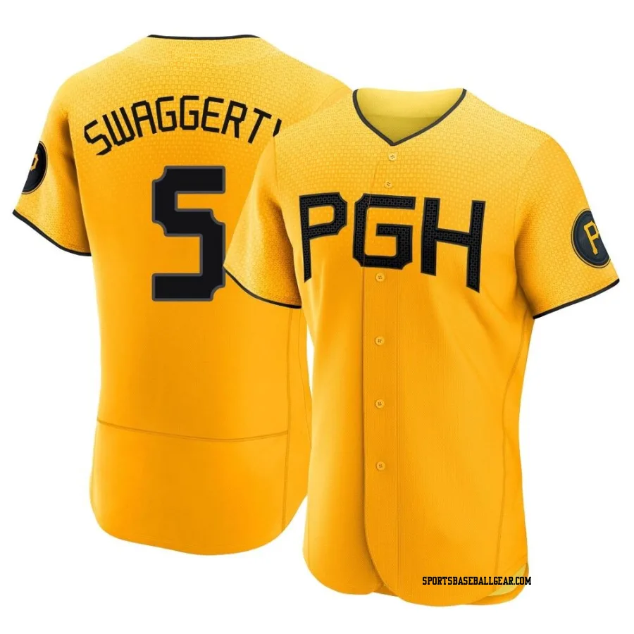 Travis Swaggerty Men's Pittsburgh Pirates Gold Authentic 2023 City Connect Jersey