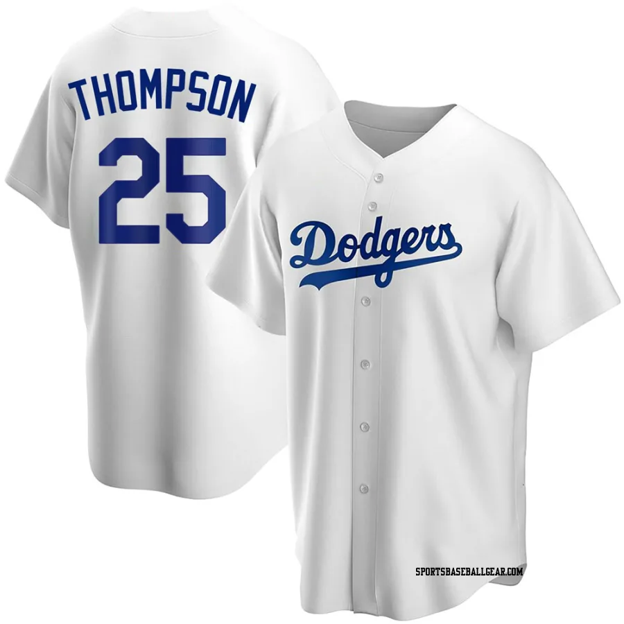 Trayce Thompson Youth Los Angeles Dodgers White Replica Home Jersey