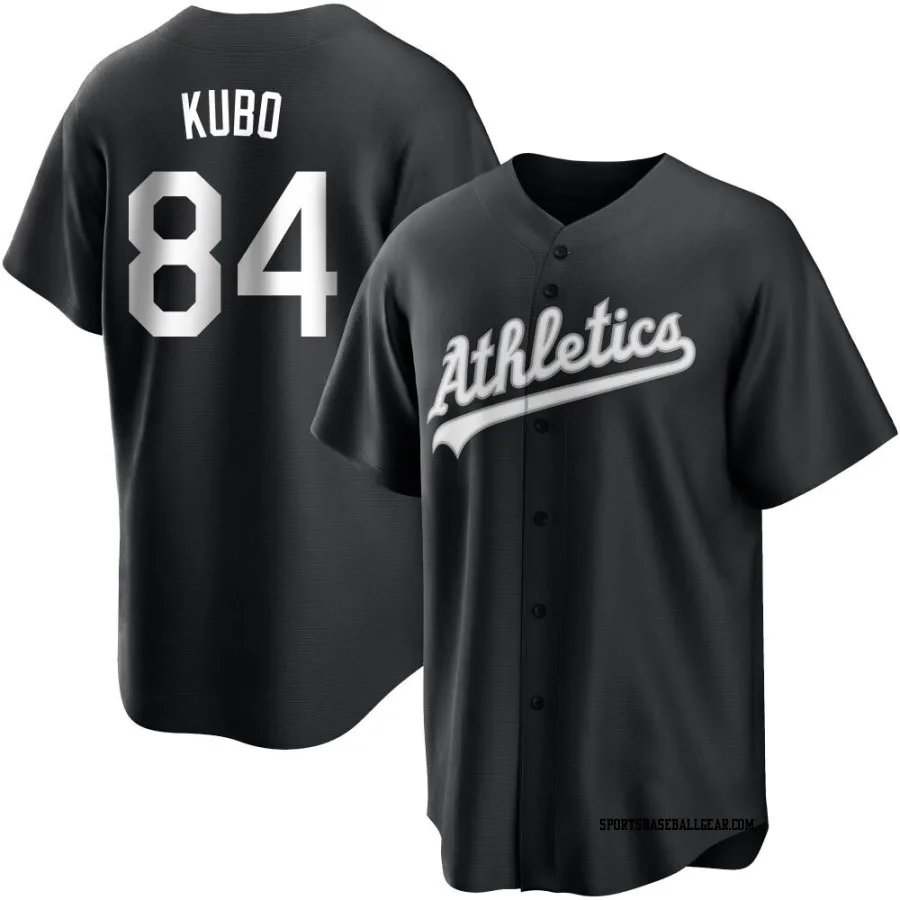 Trayson Kubo Youth Oakland Athletics Black/White Replica Jersey
