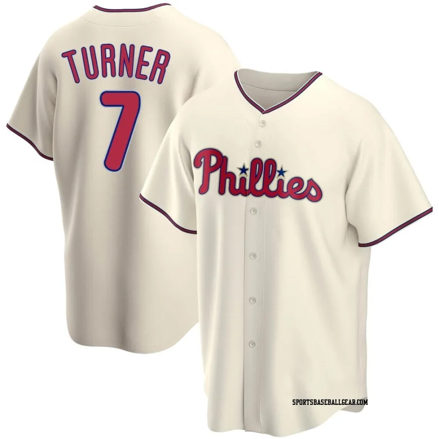 Trea Turner Youth Philadelphia Phillies Cream Replica Alternate Jersey