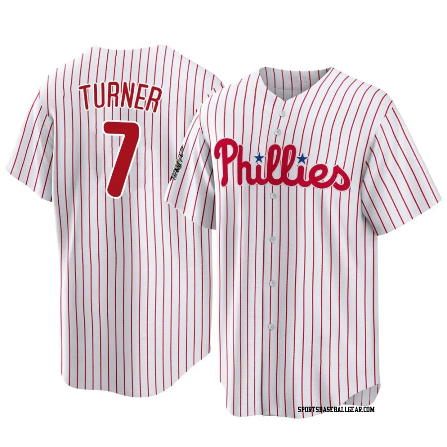 Trea Turner Youth Philadelphia Phillies White Replica 2022 World Series Home Jersey