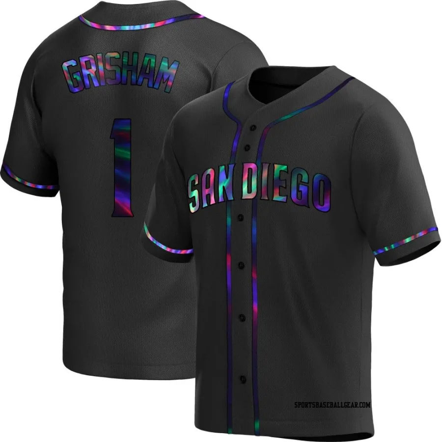 Trent Grisham Youth San Diego Padres Black Holographic Replica Alternate Jersey