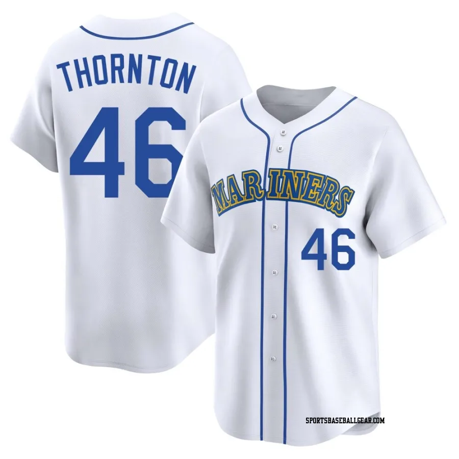 Trent Thornton Men's Seattle Mariners White Limited Throwback Cooperstown Collection Jersey