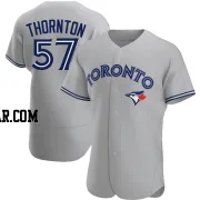 Trent Thornton Men's Toronto Blue Jays Gray Authentic Road Jersey