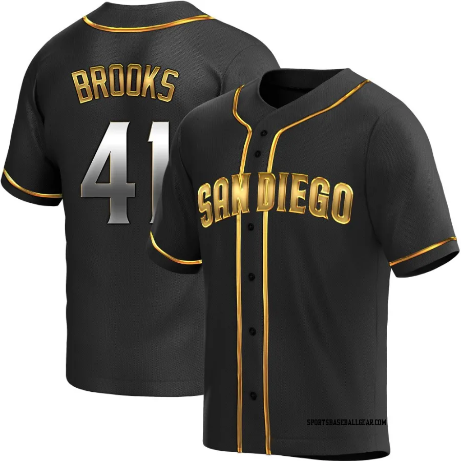 Trenton Brooks Men's San Diego Padres Black Golden Replica Alternate Jersey