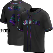 Trenton Brooks Men's San Diego Padres Black Holographic Replica Alternate Jersey