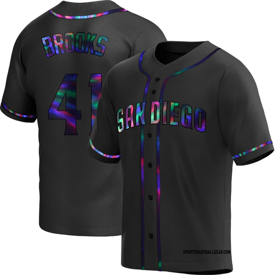 Trenton Brooks Men's San Diego Padres Black Holographic Replica Alternate Jersey