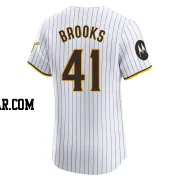 Trenton Brooks Men's San Diego Padres White Elite Home Patch Jersey