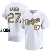 Trevor Bauer Men's Los Angeles Dodgers Gold Limited White 2025 Collection Jersey