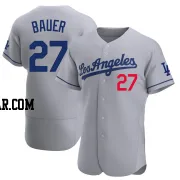 Trevor Bauer Men's Los Angeles Dodgers Gray Authentic Away Jersey