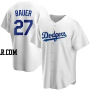 Trevor Bauer Men's Los Angeles Dodgers White Replica Home Jersey