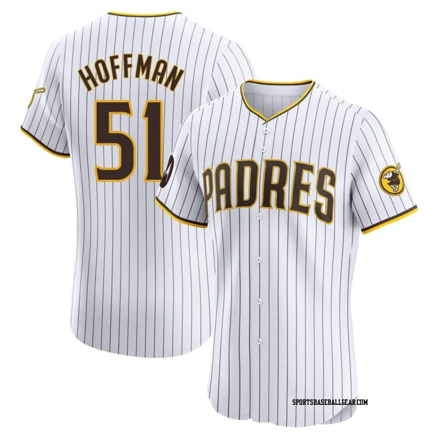 Trevor Hoffman Men's San Diego Padres White Elite Home Patch Jersey