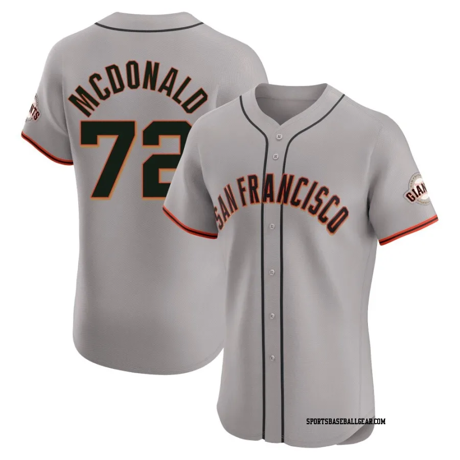 Trevor McDonald Men's San Francisco Giants Gray Elite Road Jersey