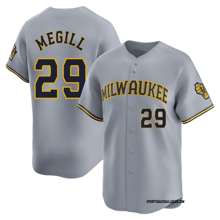 Trevor Megill Men's Milwaukee Brewers Gray Limited Away Jersey