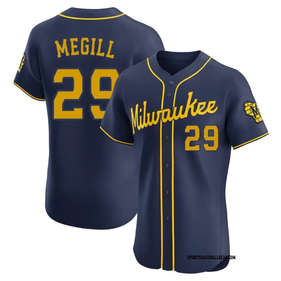 Trevor Megill Men's Milwaukee Brewers Navy Elite Alternate Jersey