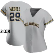 Trevor Megill Women's Milwaukee Brewers Gray Replica Road Jersey