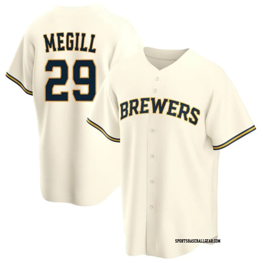 Trevor Megill Youth Milwaukee Brewers Cream Replica Home Jersey