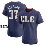 Trevor Stephan Men's Cleveland Guardians Navy Elite 2024 City Connect Jersey