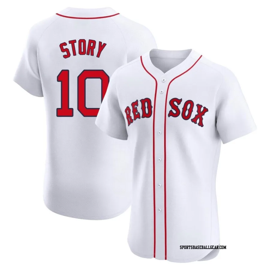 Trevor Story Men's Boston Red Sox White Elite Home Patch Jersey