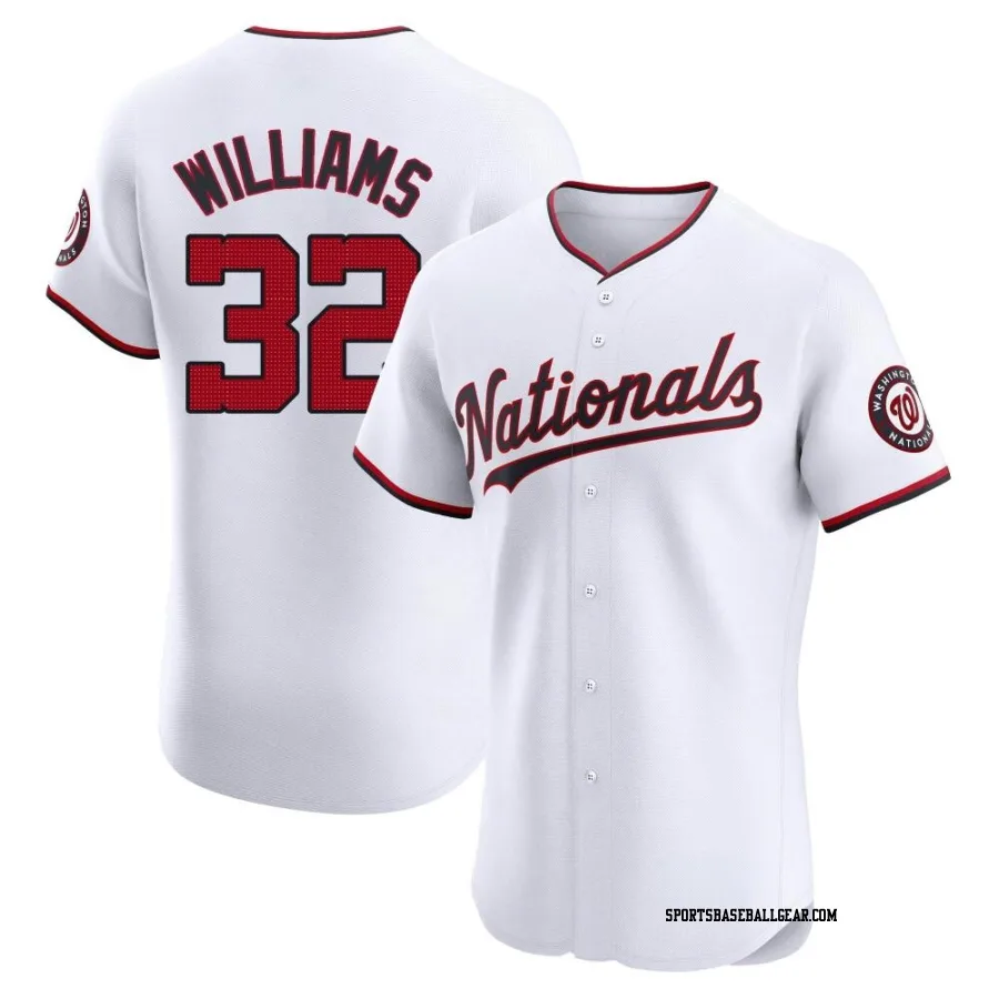 Trevor Williams Men's Washington Nationals White Elite Home Jersey