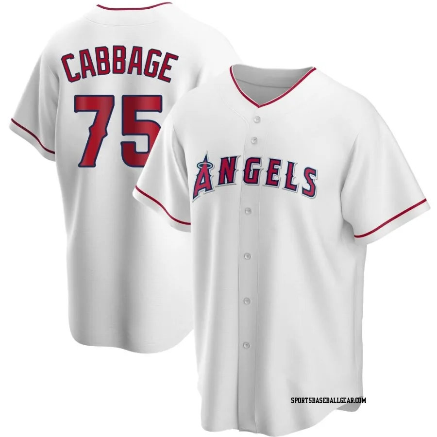 Trey Cabbage Men's Los Angeles Angels White Replica Home Jersey