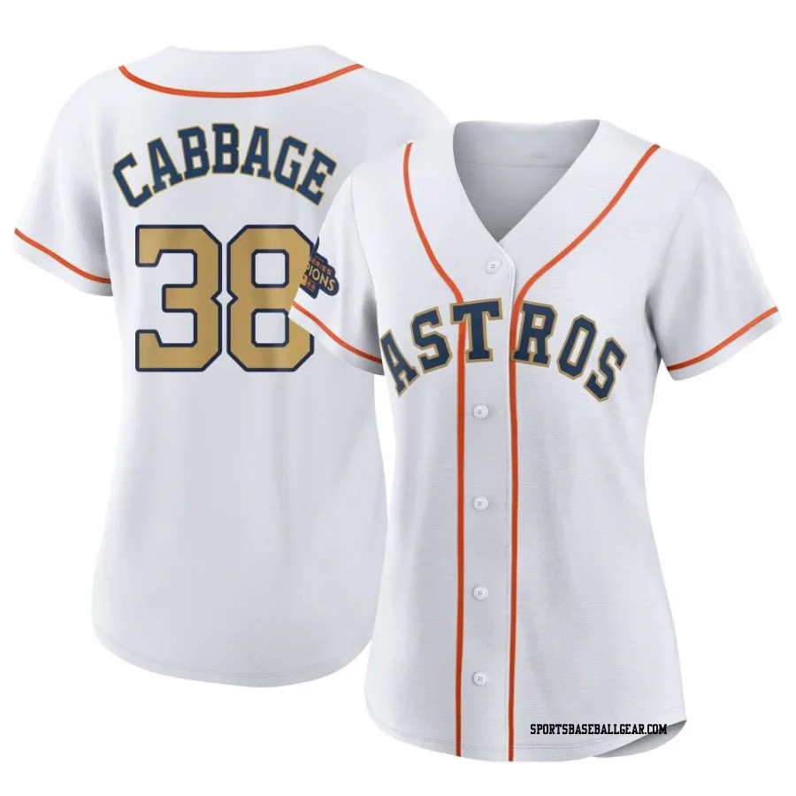 Trey Cabbage Women's Houston Astros Gold Authentic White 2023 Collection Jersey