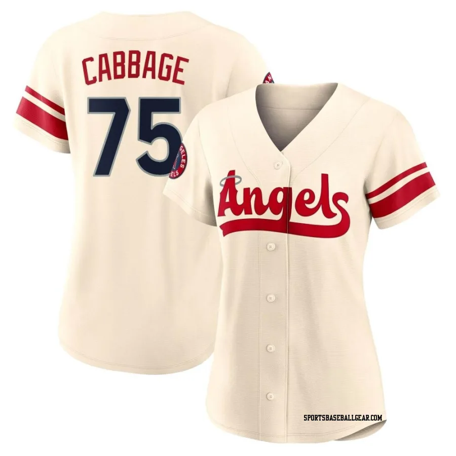 Trey Cabbage Women's Los Angeles Angels Cream Replica 2022 City Connect Jersey