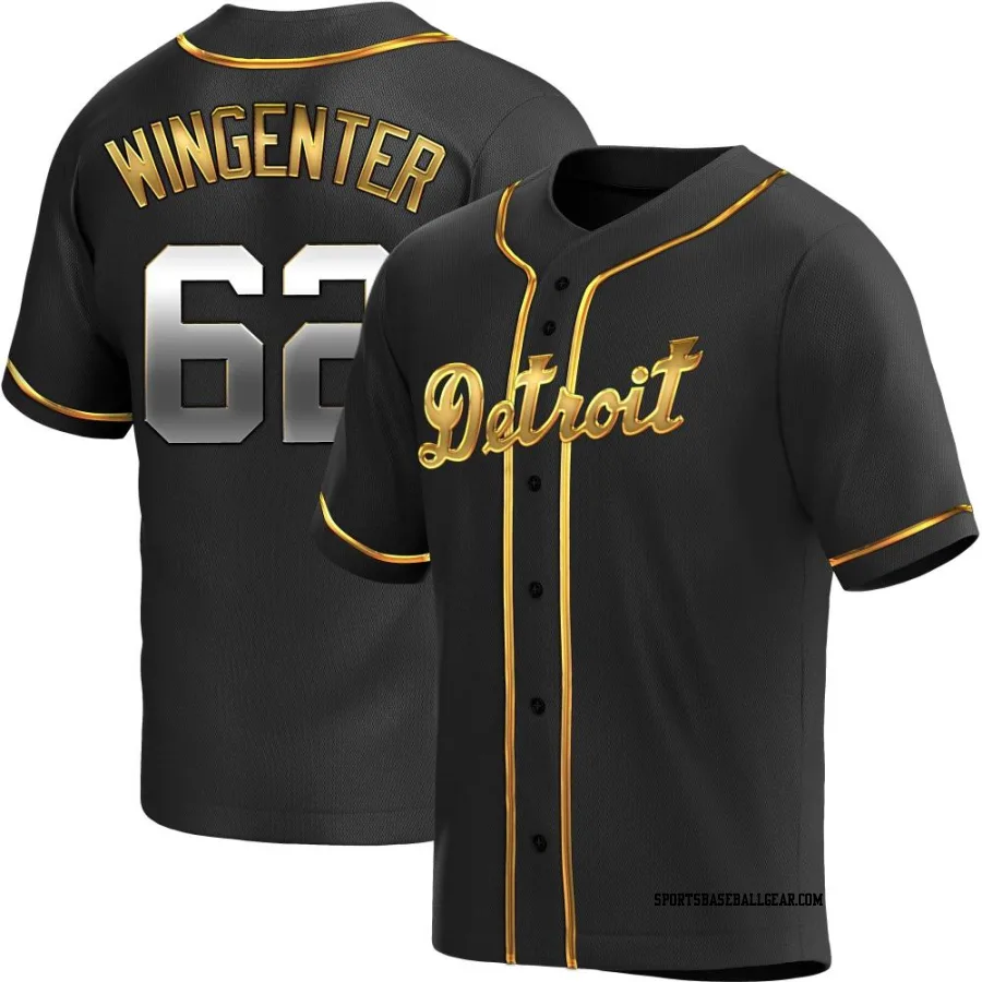 Trey Wingenter Men's Detroit Tigers Black Golden Replica Alternate Jersey