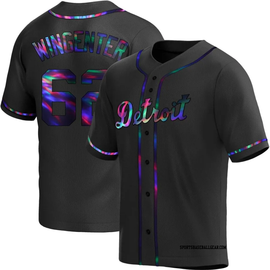 Trey Wingenter Men's Detroit Tigers Black Holographic Replica Alternate Jersey
