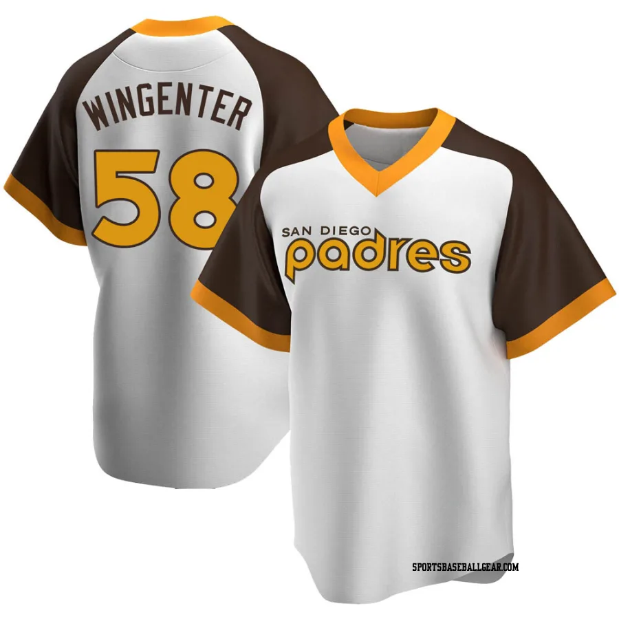 Trey Wingenter Men's San Diego Padres White Replica Home Cooperstown Collection Jersey