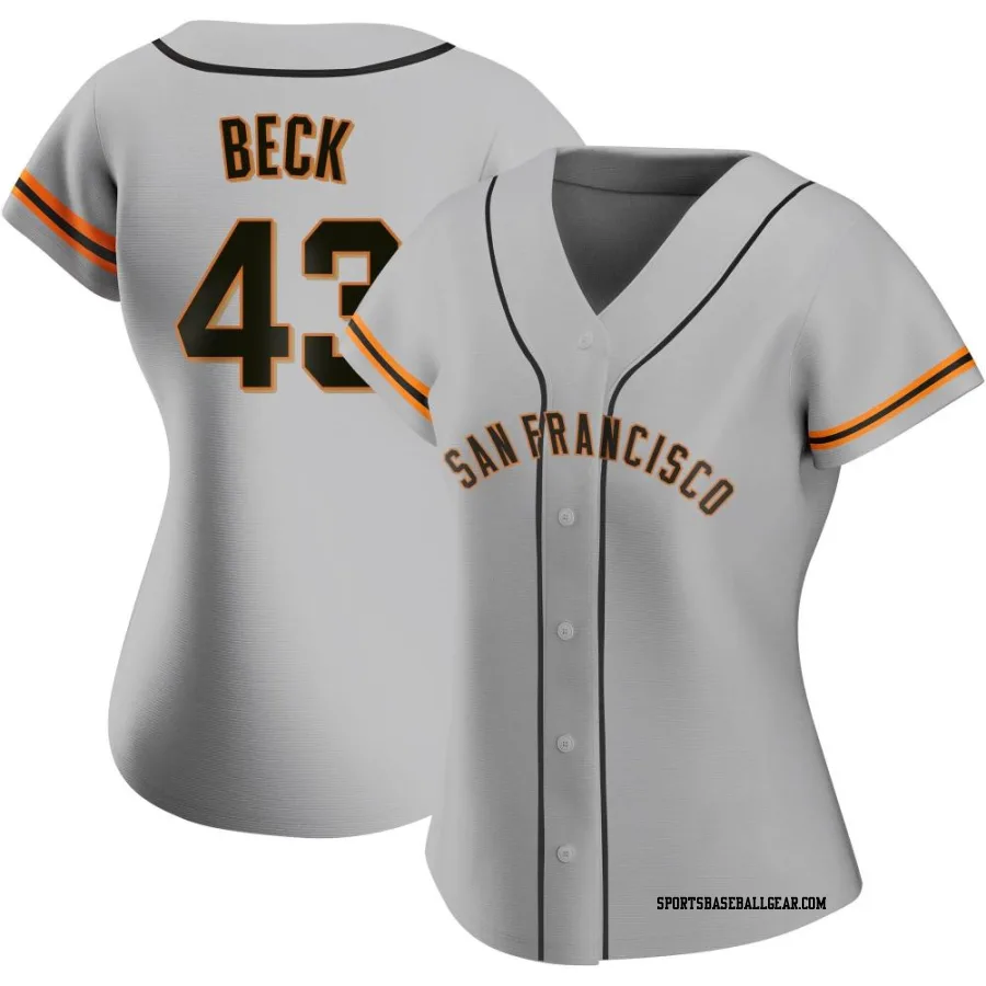 Tristan Beck Women's San Francisco Giants Gray Replica Road Jersey