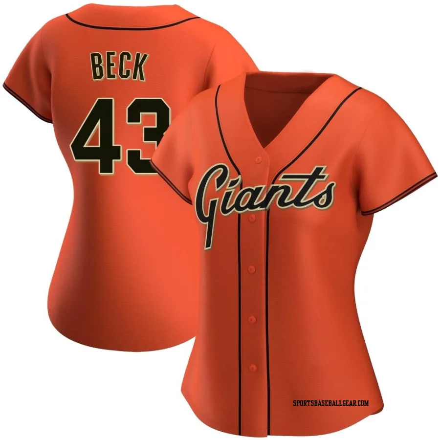 Tristan Beck Women's San Francisco Giants Orange Replica Alternate Jersey