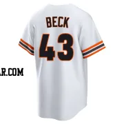 Tristan Beck Youth San Francisco Giants White Limited Throwback Cooperstown Collection Jersey