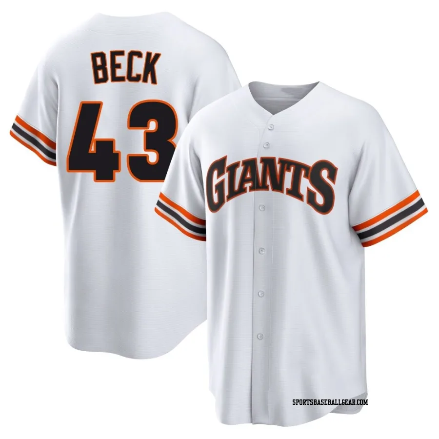 Tristan Beck Youth San Francisco Giants White Limited Throwback Cooperstown Collection Jersey