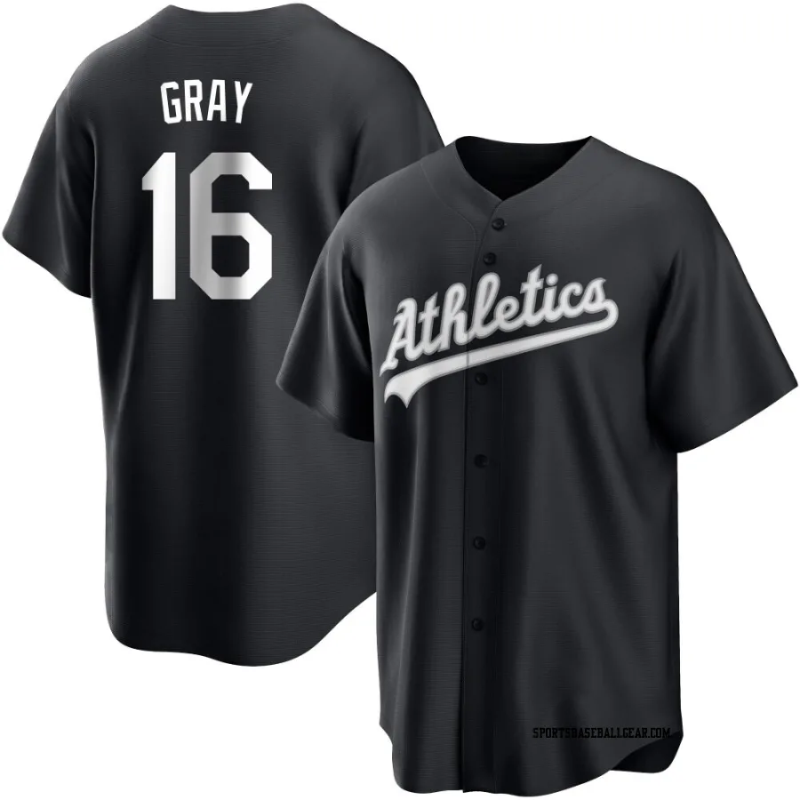 Tristan Gray Youth Oakland Athletics Black/White Replica Jersey