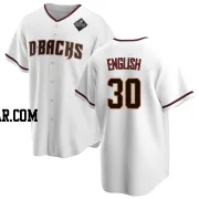 Tristin English Men's Arizona Diamondbacks White Replica Home 2023 World Series Jersey