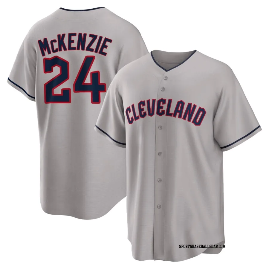 Triston McKenzie Men's Cleveland Guardians Gray Replica Road Jersey