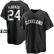 Triston McKenzie Youth Cleveland Guardians Black/White Replica Jersey