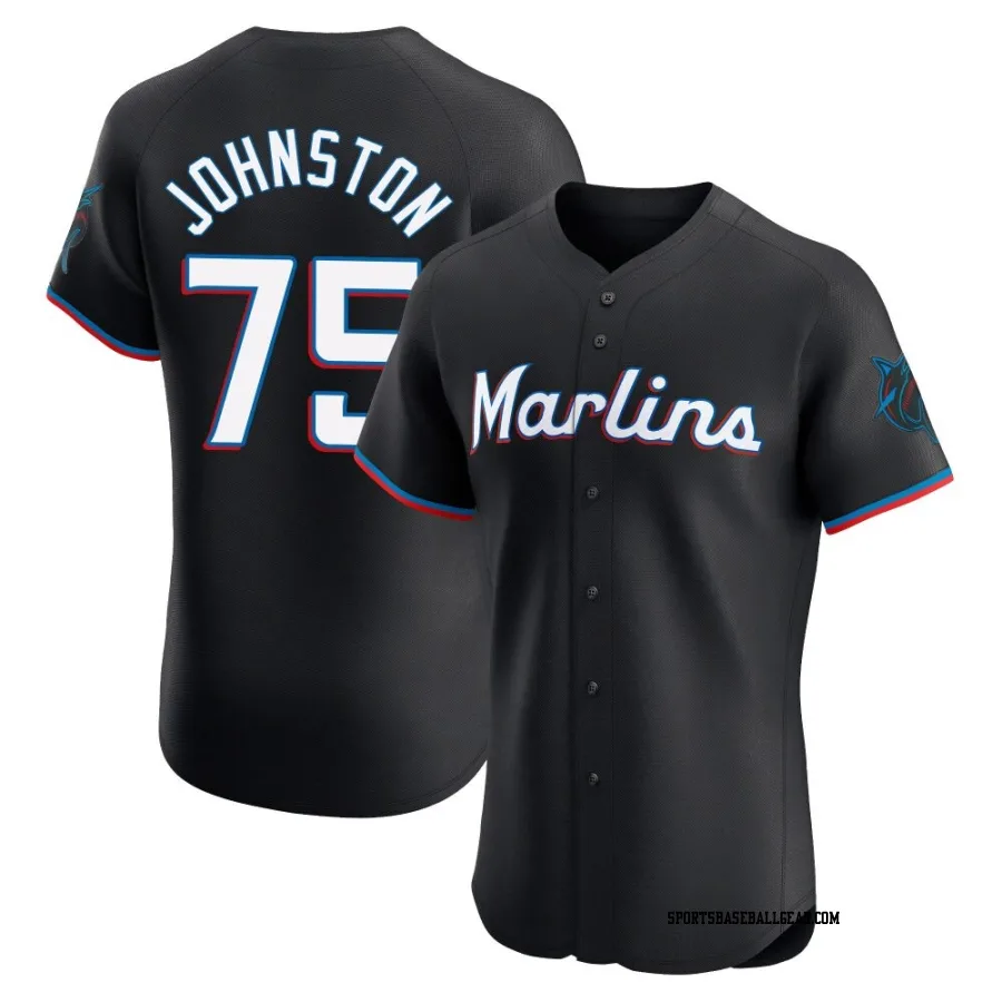 Troy Johnston Men's Miami Marlins Black Elite Alternate Vapor Premier Jersey