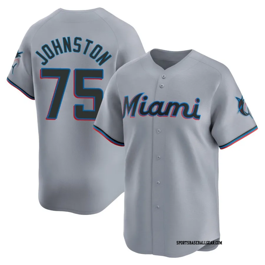 Troy Johnston Men's Miami Marlins Gray Limited Road Jersey