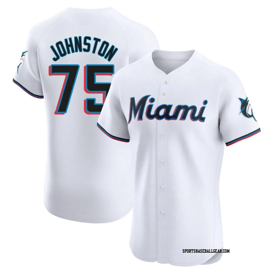 Troy Johnston Men's Miami Marlins White Elite Home Jersey