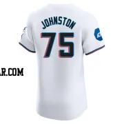 Troy Johnston Men's Miami Marlins White Elite Home Patch Jersey