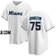 Troy Johnston Men's Miami Marlins White Replica Home Jersey
