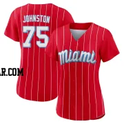 Troy Johnston Women's Miami Marlins Red Authentic 2021 City Connect Jersey